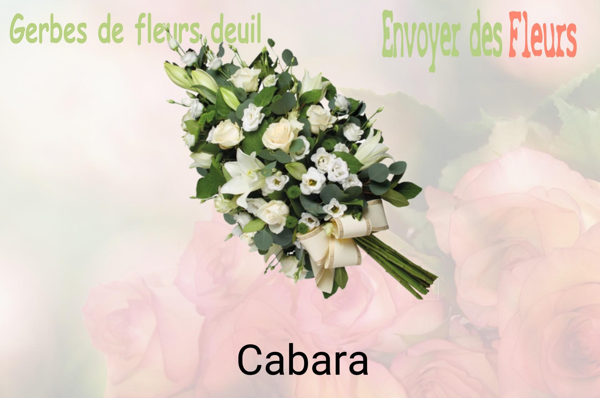 Gerbe de fleurs de deuil livrée à Cabara